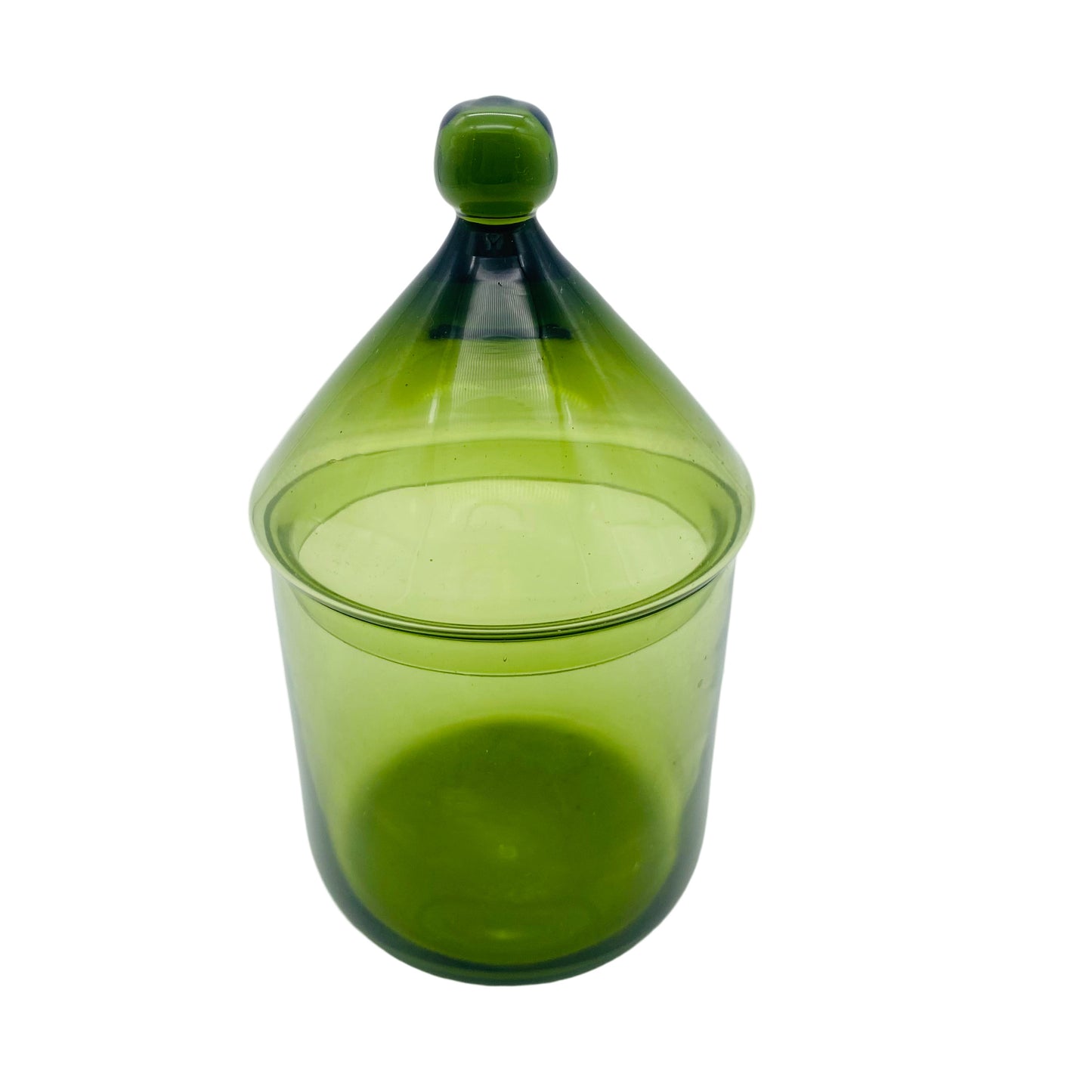Vintage Glasdose grün Deckeldose Dose 1970er Jahre