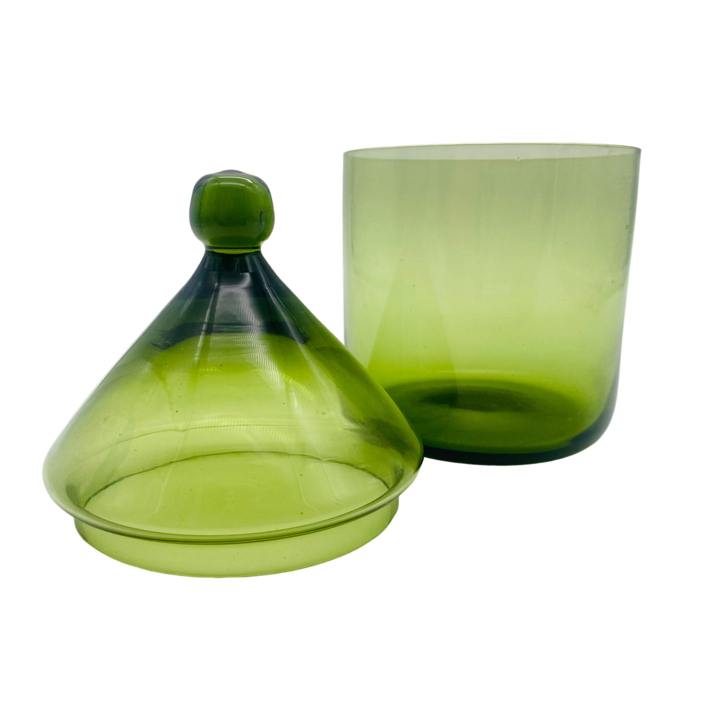 Vintage Glasdose grün Deckeldose Dose 1970er Jahre