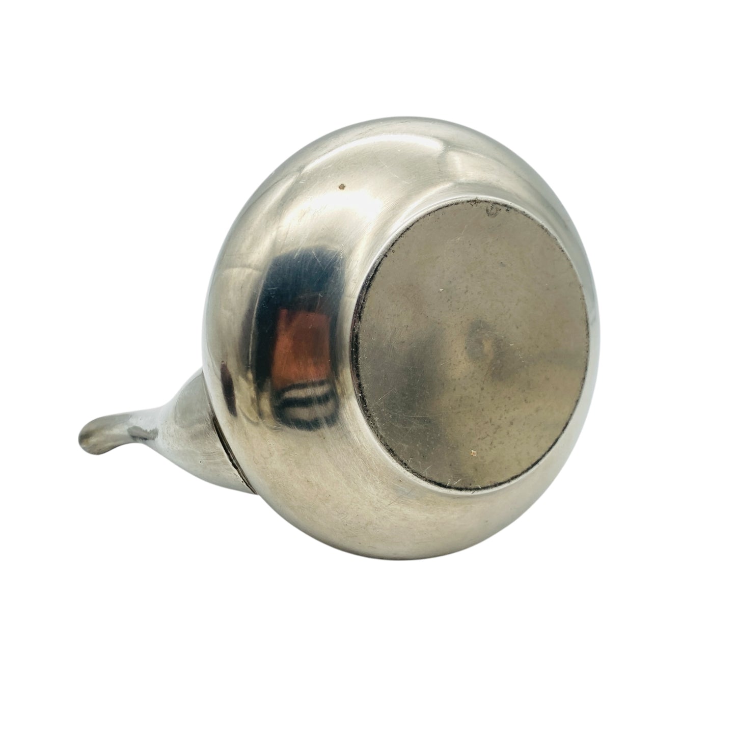 Vintage Kanne aus Zinn mit Bastgriff 50er 60er Jahre Teekanne / Kaffeekanne Dekoration