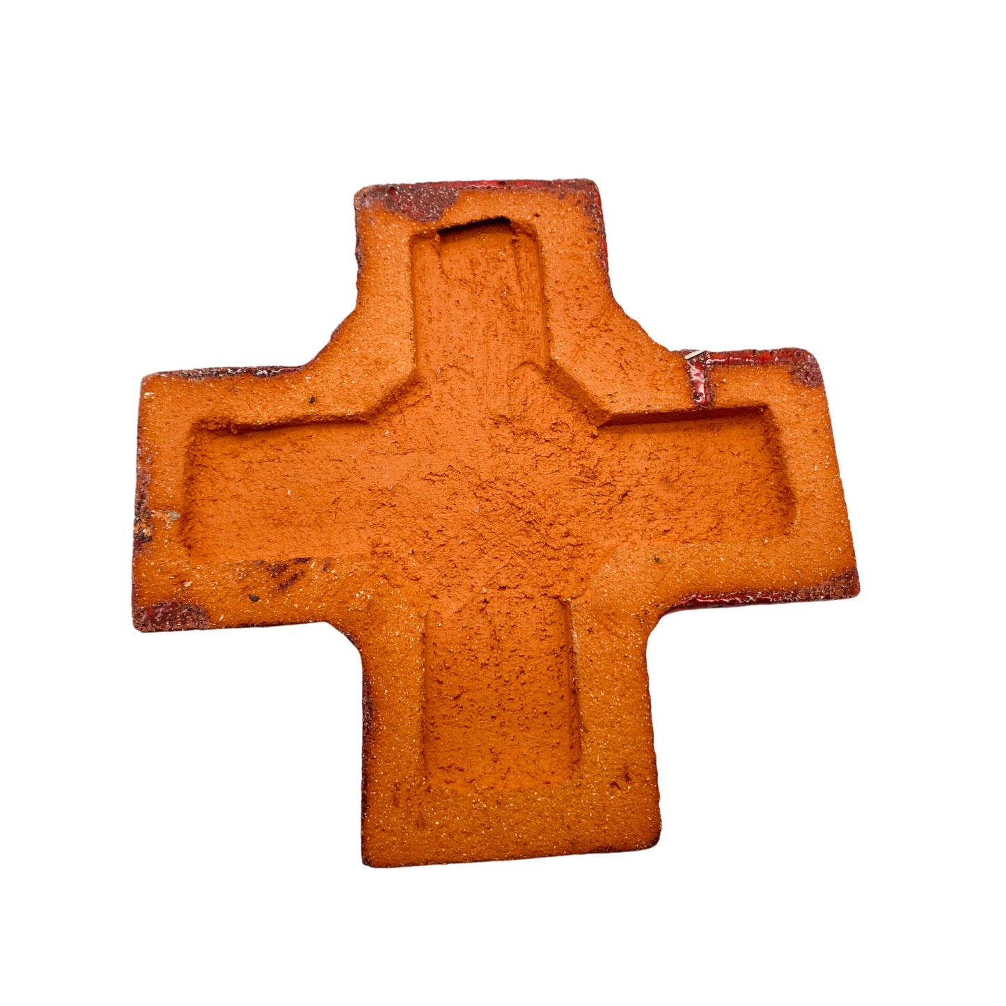 Vintage Keramik Kreuz rot 60er 70er Reiher Vogel Kranich Mid Century