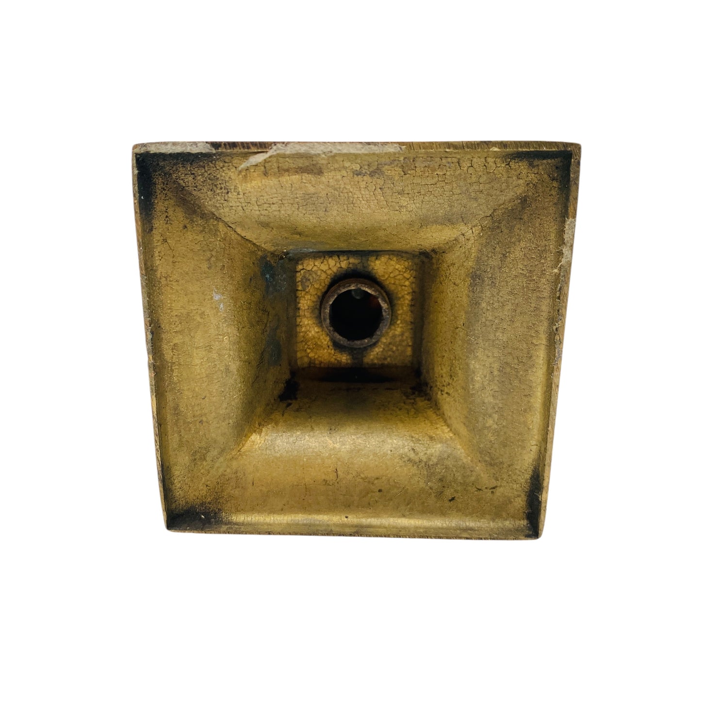 Vintage Kerzenständer Mid-Century 50er 60er rot gold H 19 cm Kerzenhalter