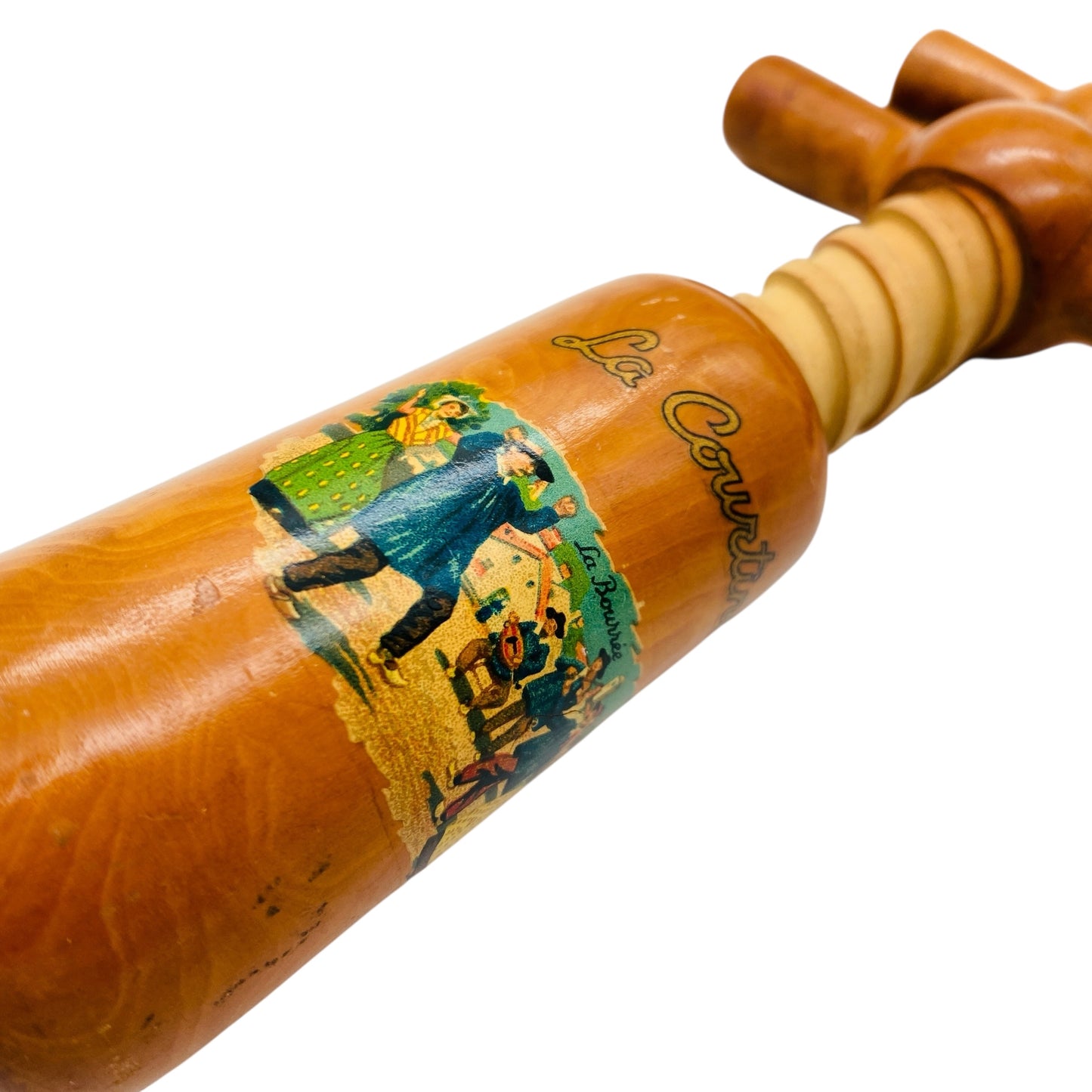 Vintage Korkenzieher aus Holz Weinflaschenöffner Frankreich 60er 70er Jahre