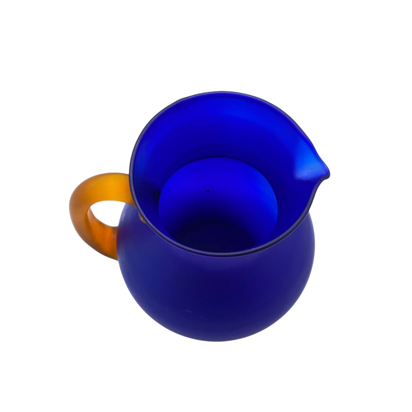 Vintage Krug Vase satiniert blau braun Satinato 70er 80er Jahre