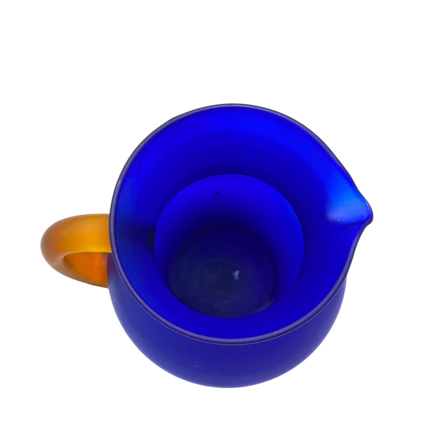 Vintage Krug Vase satiniert blau braun Satinato 70er 80er Jahre