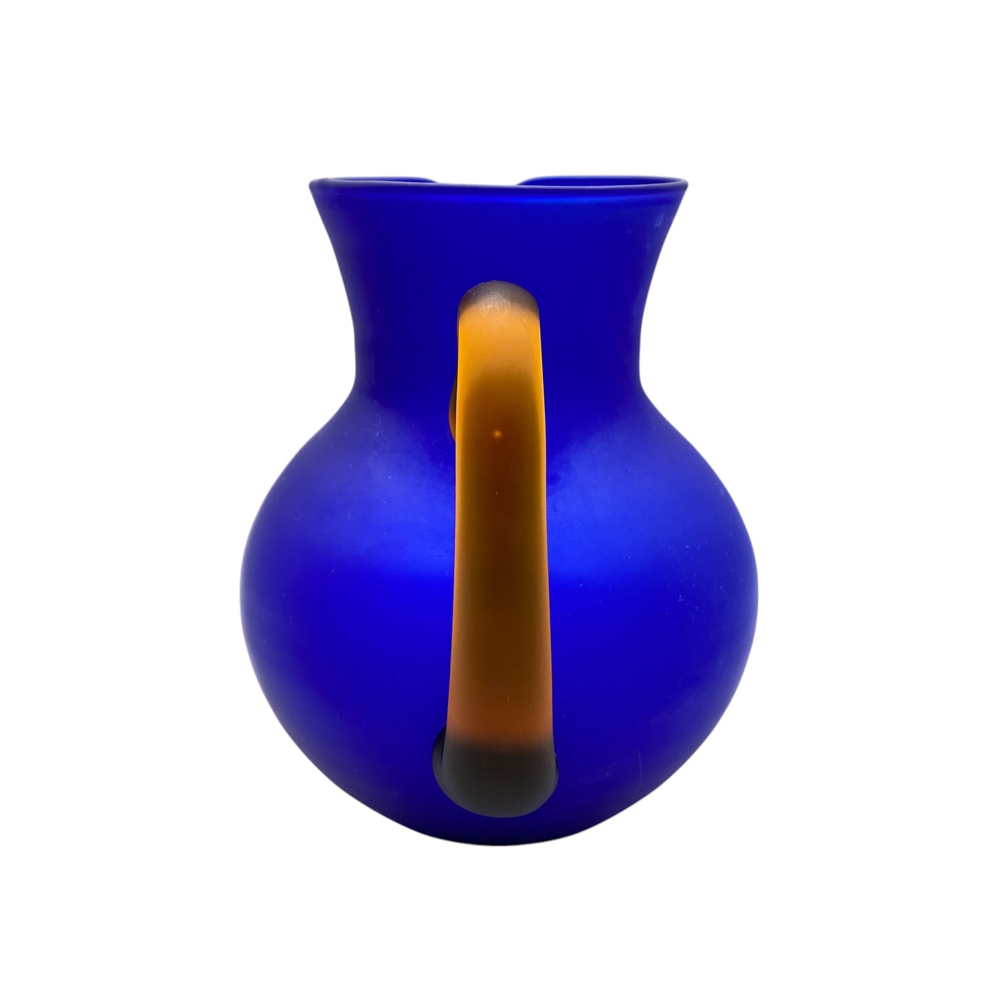 Vintage Krug Vase satiniert blau braun Satinato 70er 80er Jahre