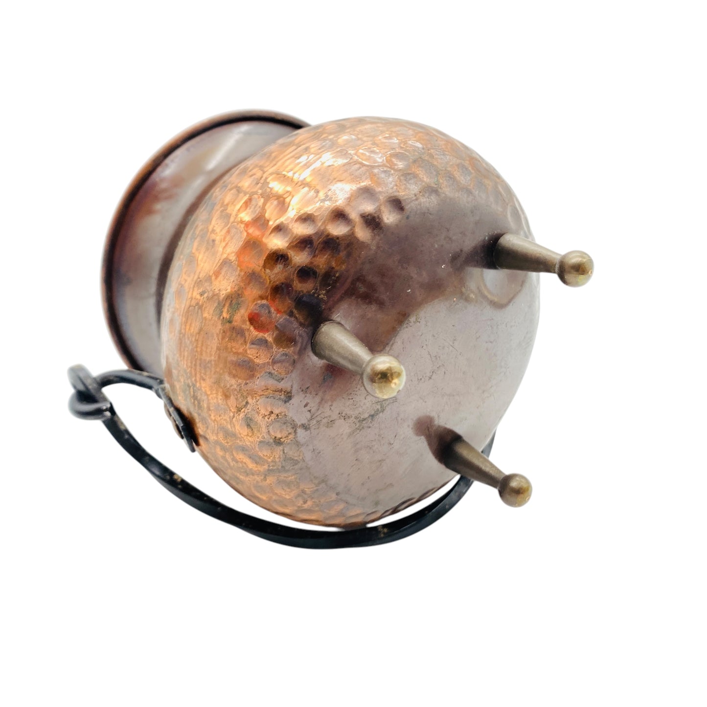 Vintage Kupferkessel Schale Dekoration Metall Dreibein 50er 60er Jahre