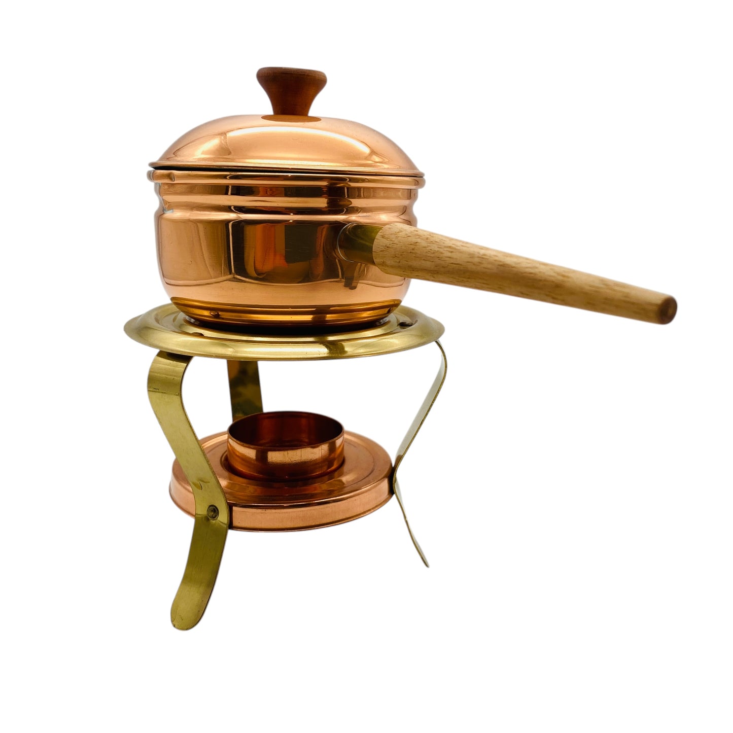 Vintage Kupfertopf mit Stövchen Butterpfännchen Portugal 60er 70er Jahre