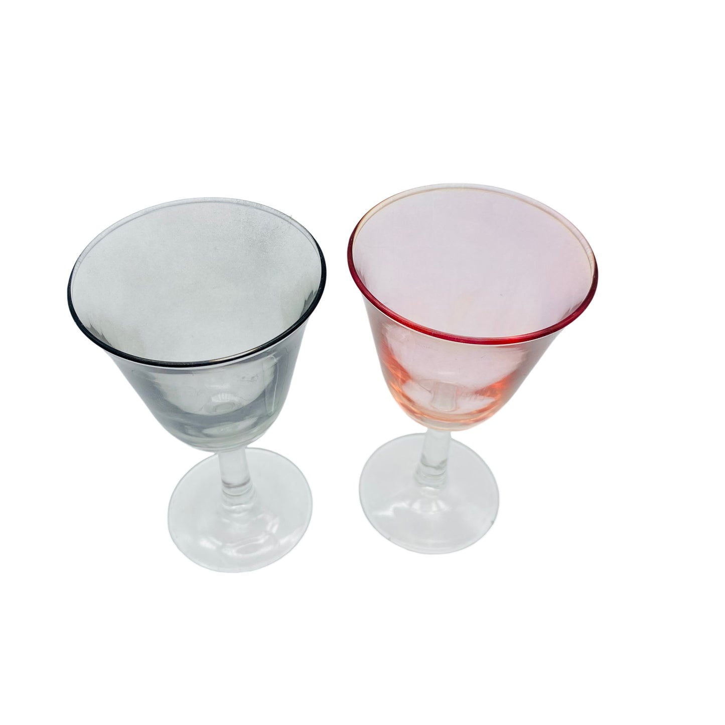 Vintage Likörgläser rosa Rauchglas 2er Set 60er 70er Jahre Glas