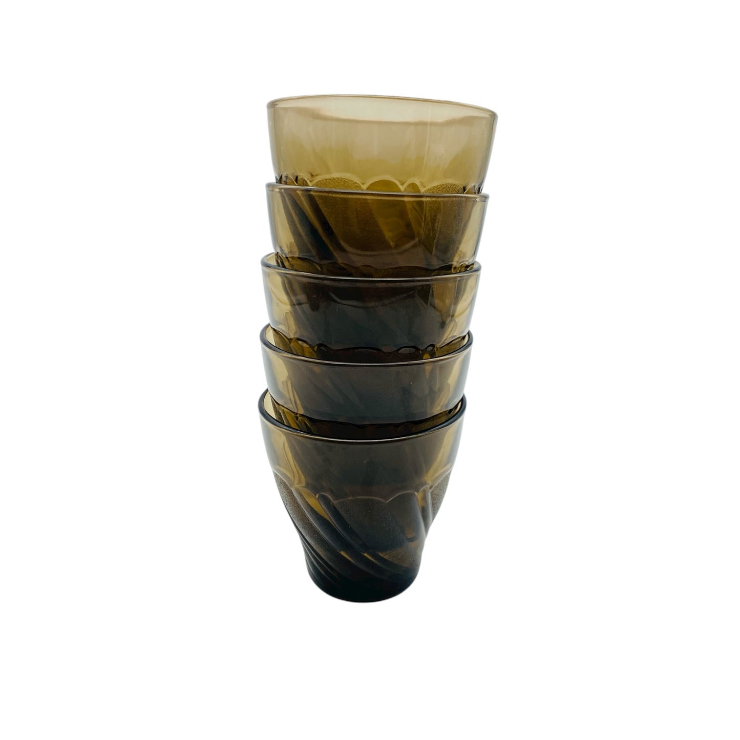 Vintage Rauchglas Gläser Set 70er Jahre Wassergläser H 7,5 cm Glas