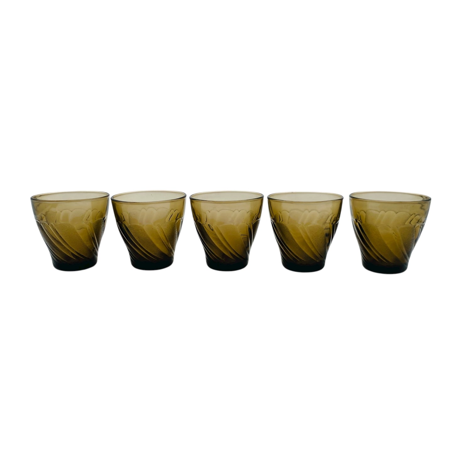 Vintage Rauchglas Gläser Set 70er Jahre Wassergläser H 7,5 cm Glas