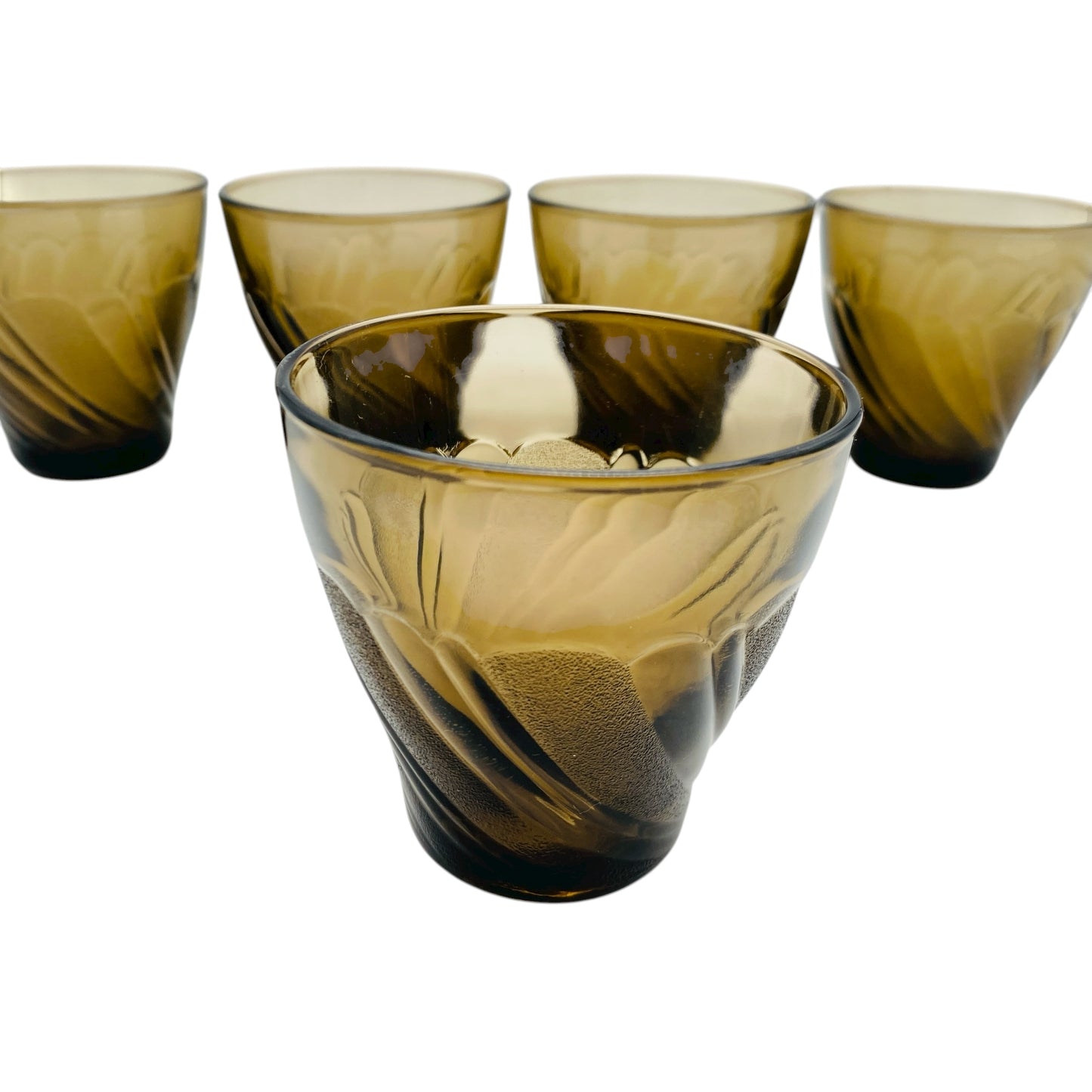 Vintage Rauchglas Gläser Set 70er Jahre Wassergläser H 7,5 cm Glas