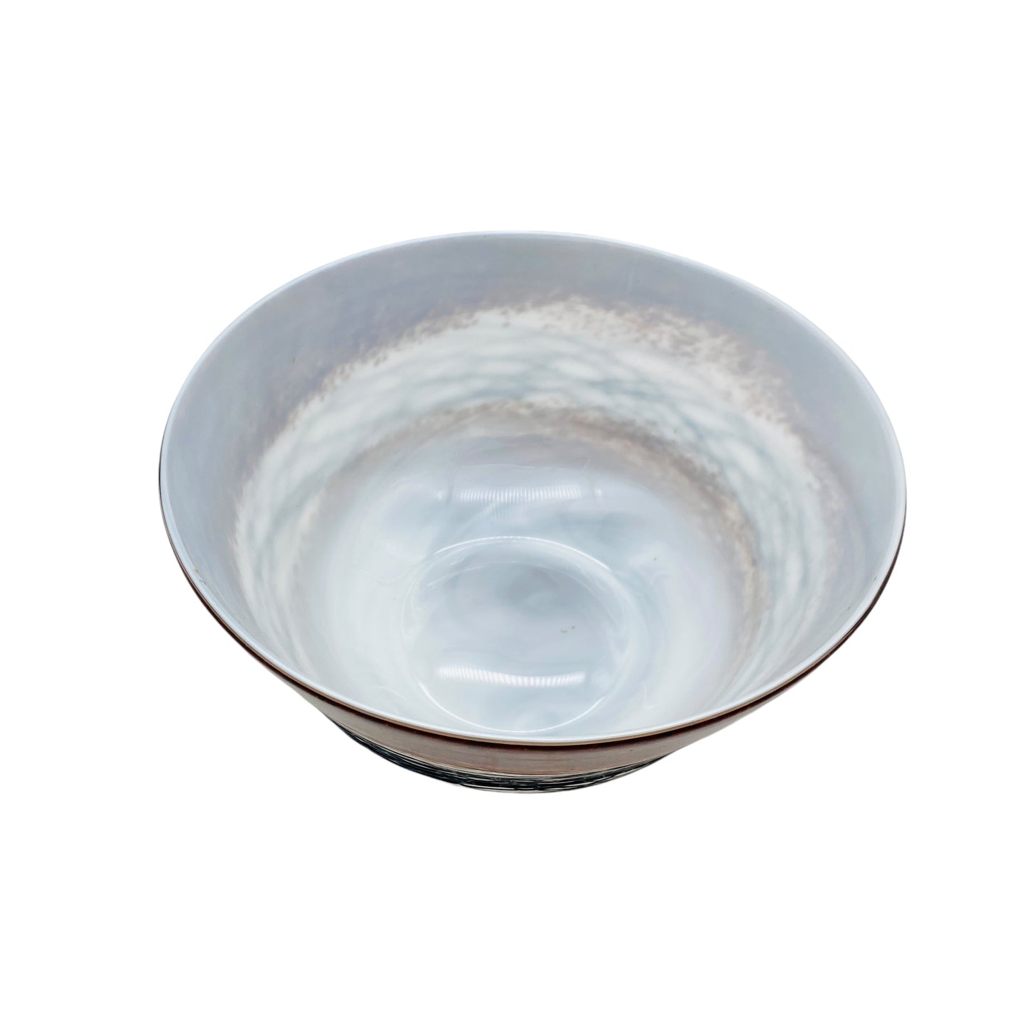 Vintage Schale Glas Schüssel Fadenglas braun handgefertigt