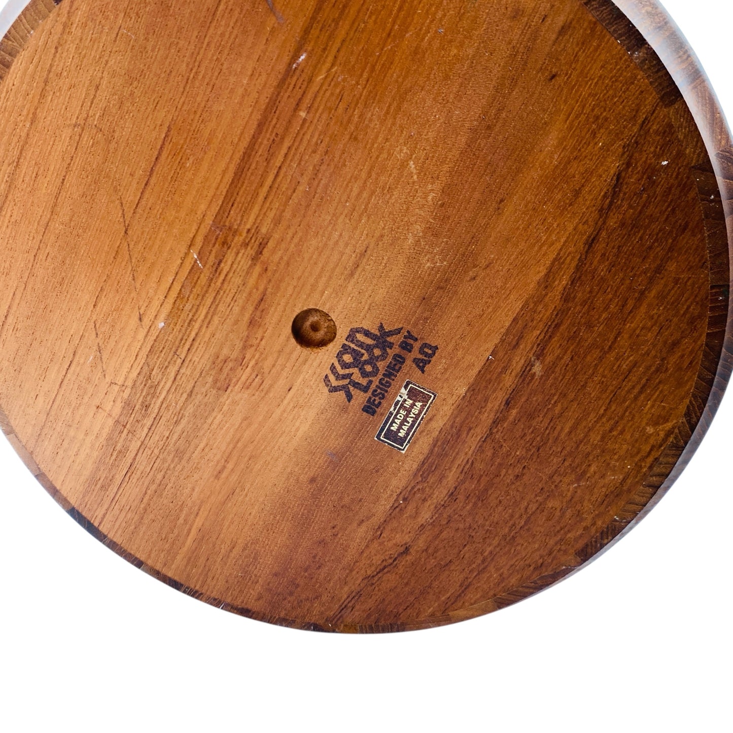 Vintage Schale von Scan Look Design von AQ Teak Holz Leimholz 60er 70er Jahre Deko