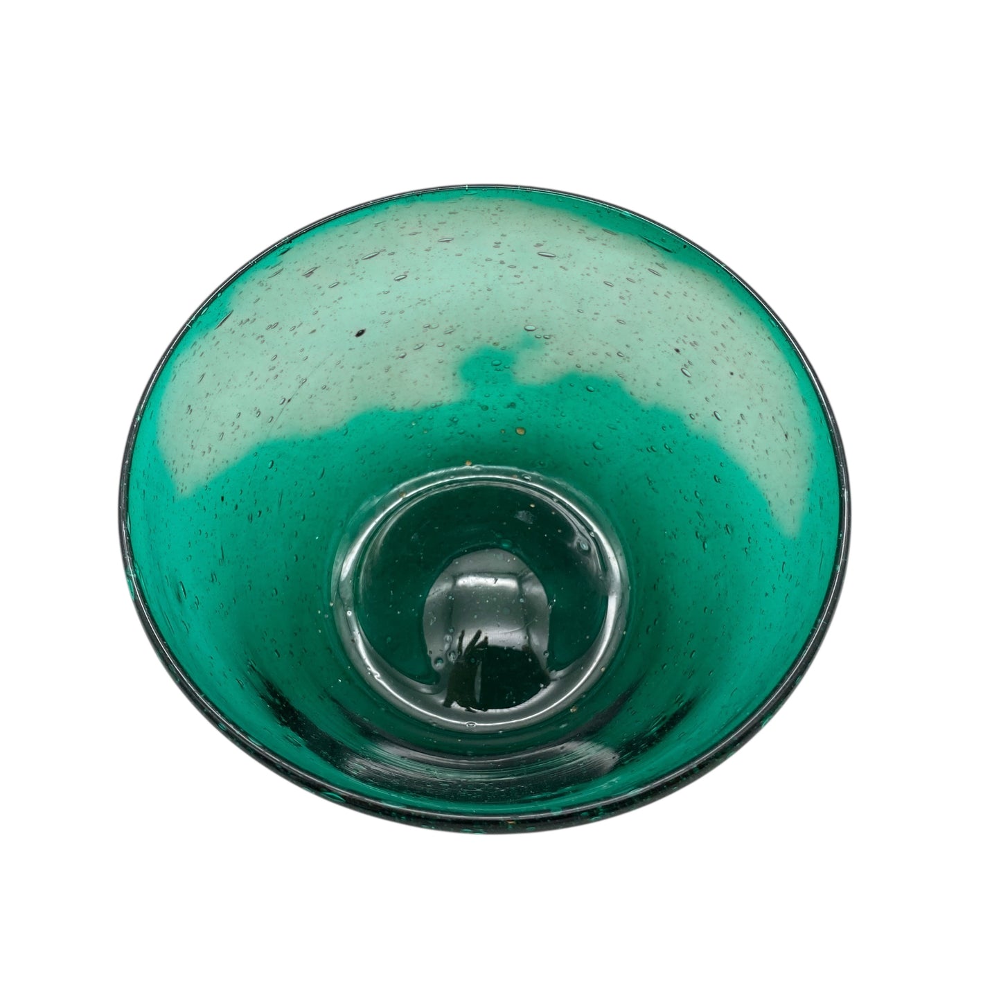 Vintage Schaumglas Schale grün Glas D 12,5 cm Glaschale Dekoration 60er 70er