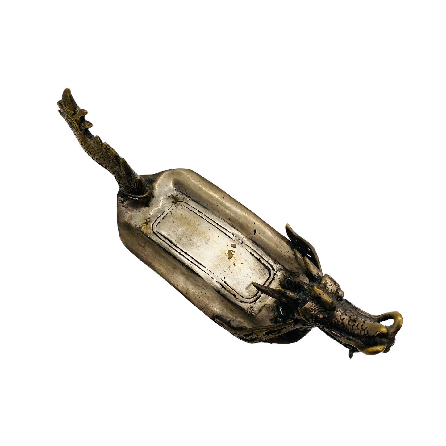 Vintage Tablett Drache Metall Handwerk Tierfigur handgefertigt Unikat