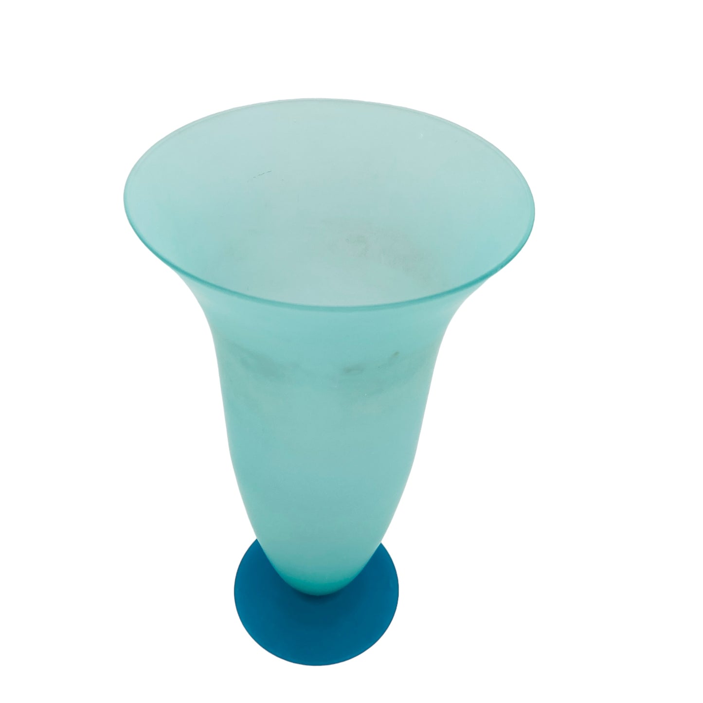 Vintage Trichtervase Glas türkis grün satiniert 70er 80er Jahre Blumenvase