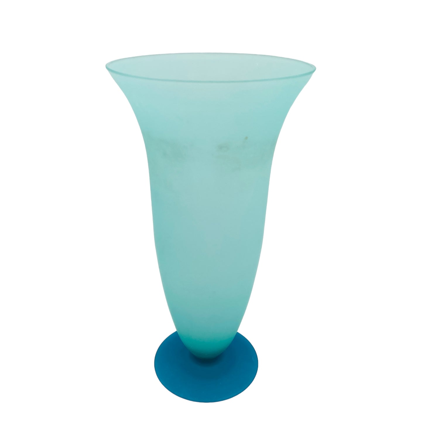 Vintage Trichtervase Glas türkis grün satiniert 70er 80er Jahre Blumenvase