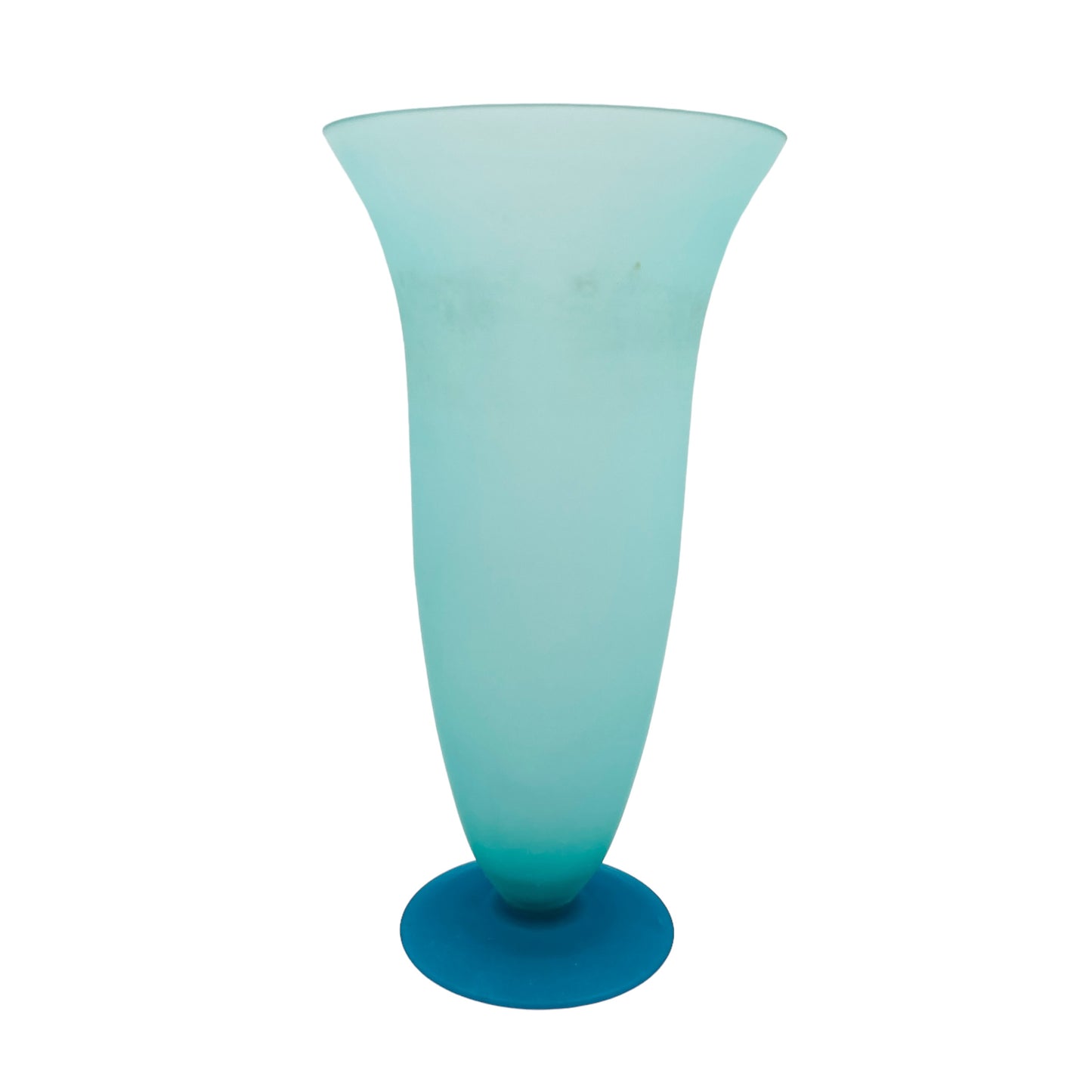 Vintage Trichtervase Glas türkis grün satiniert 70er 80er Jahre Blumenvase