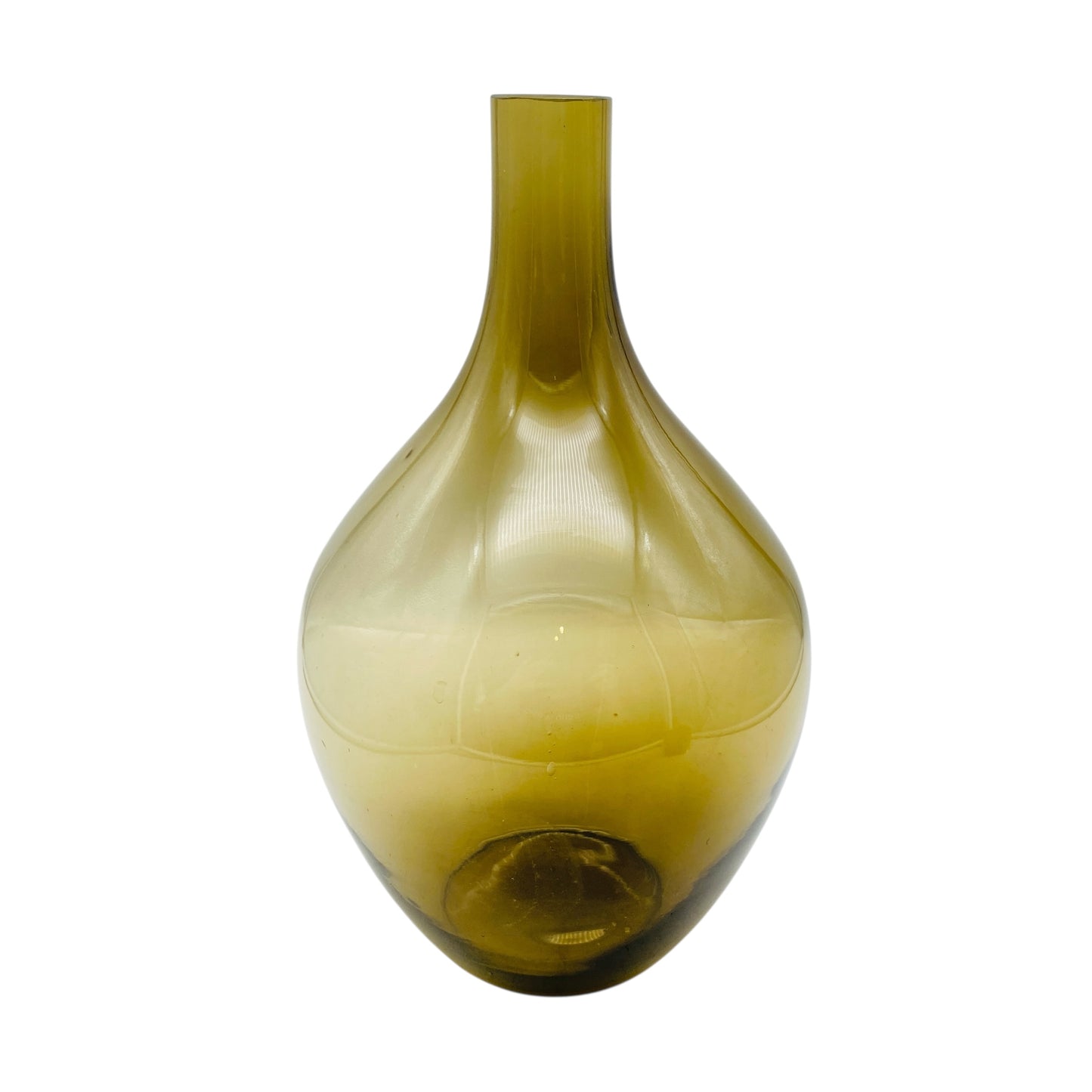 Vintage Vase Glas grün olivegrün 60er 70er Jahre Dekor Wohnzimmer Deko