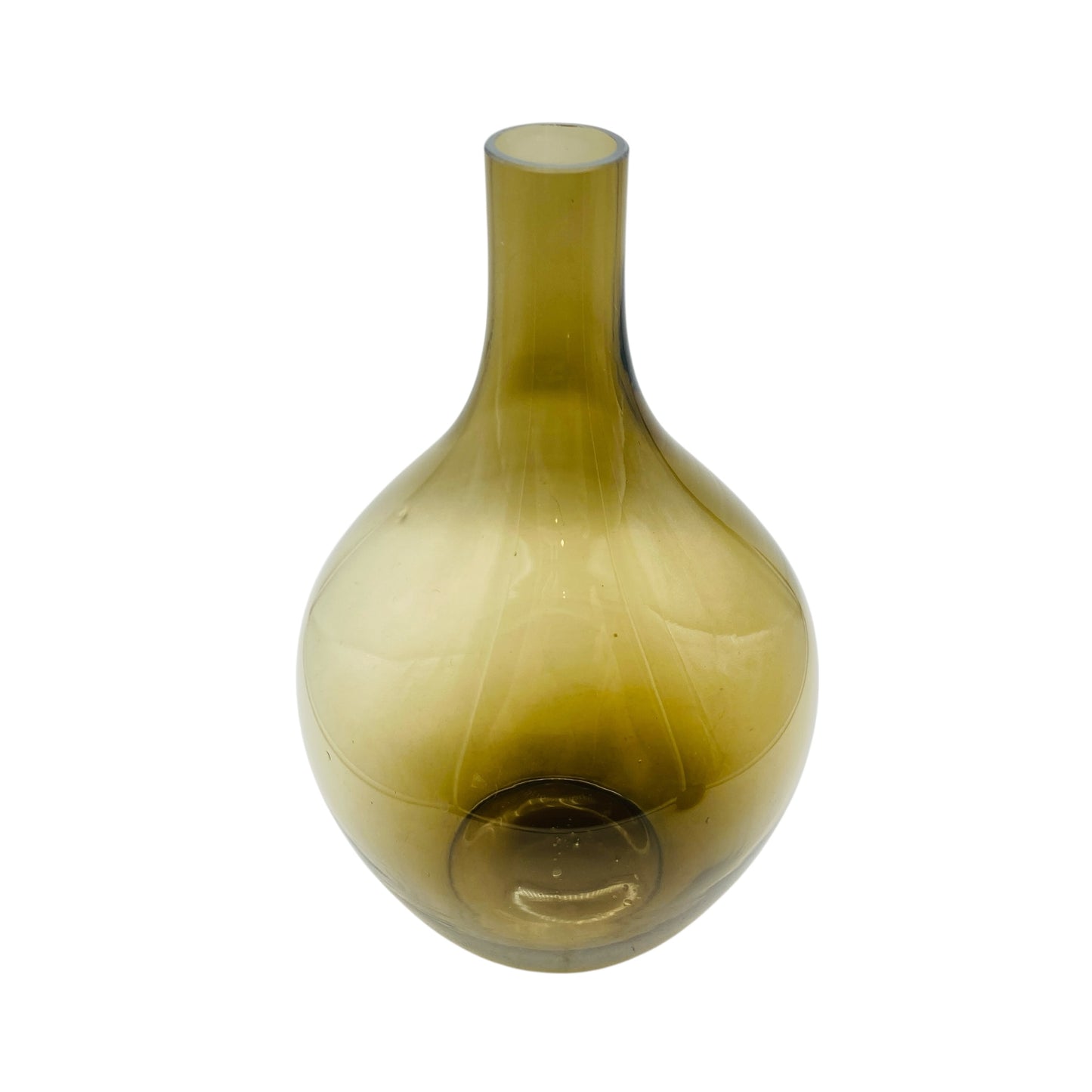Vintage Vase Glas grün olivegrün 60er 70er Jahre Dekor Wohnzimmer Deko