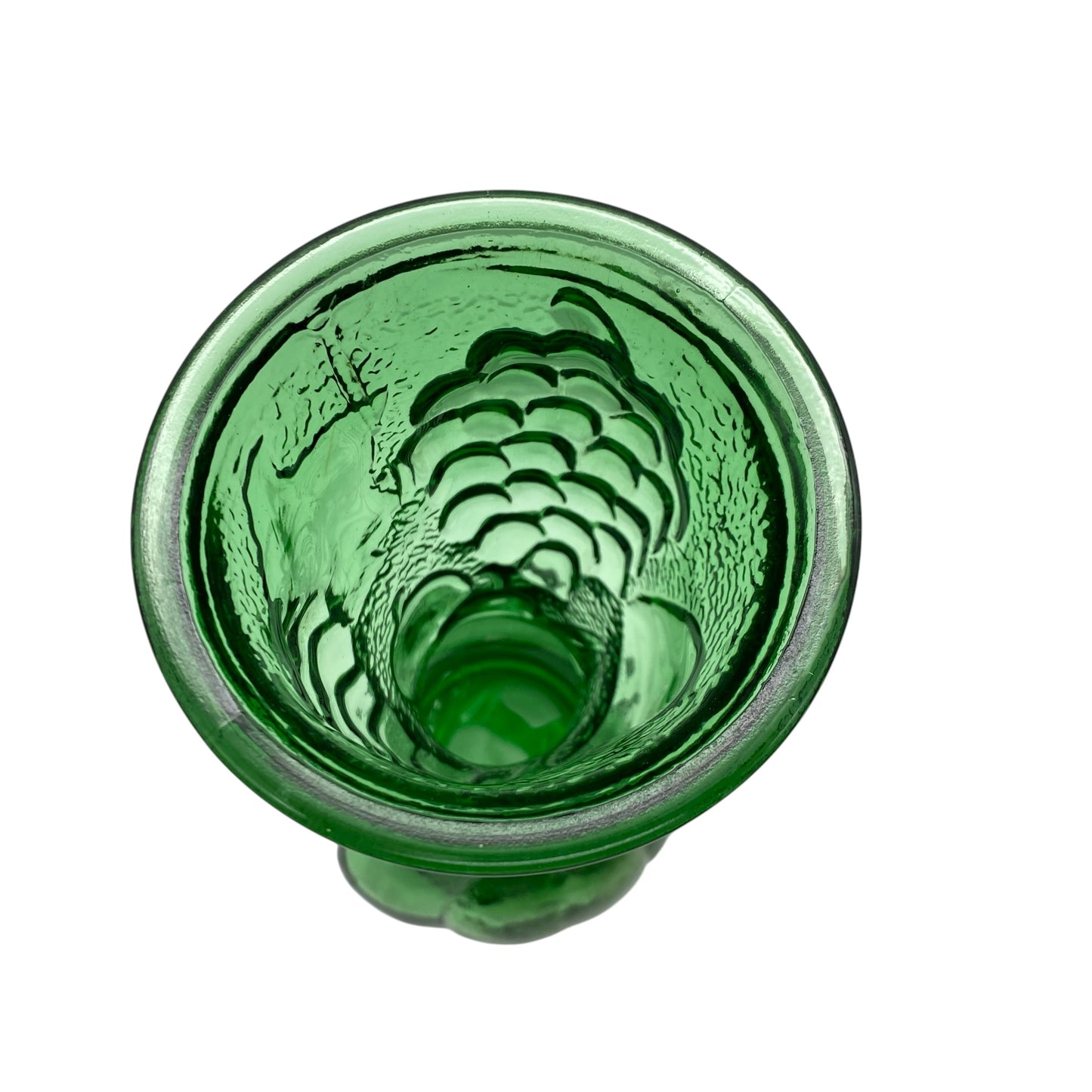 Vintage Empoli Vase aus Italien aus Glas in grün mit Weintrauben Obst Weinkaraffe Karaffe 60er 70er Jahre