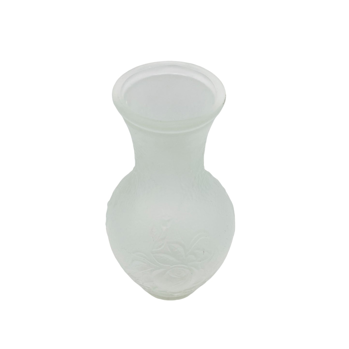 Vintage Vase aus Italien satiniert Rosen 70er 80er Jahre Glasvase
