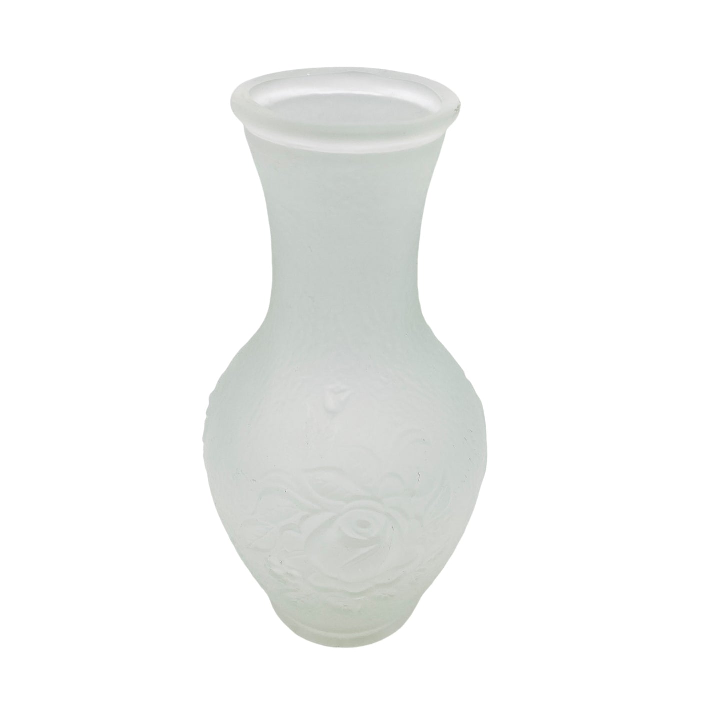 Vintage Vase aus Italien satiniert Rosen 70er 80er Jahre Glasvase