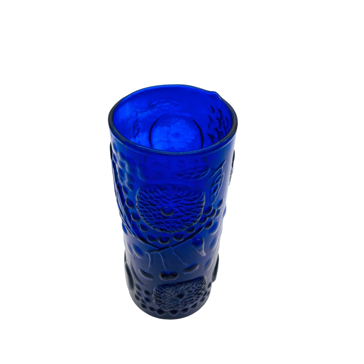 Vintage Vase blau Glas 60er 70er Mid Century Pressglas