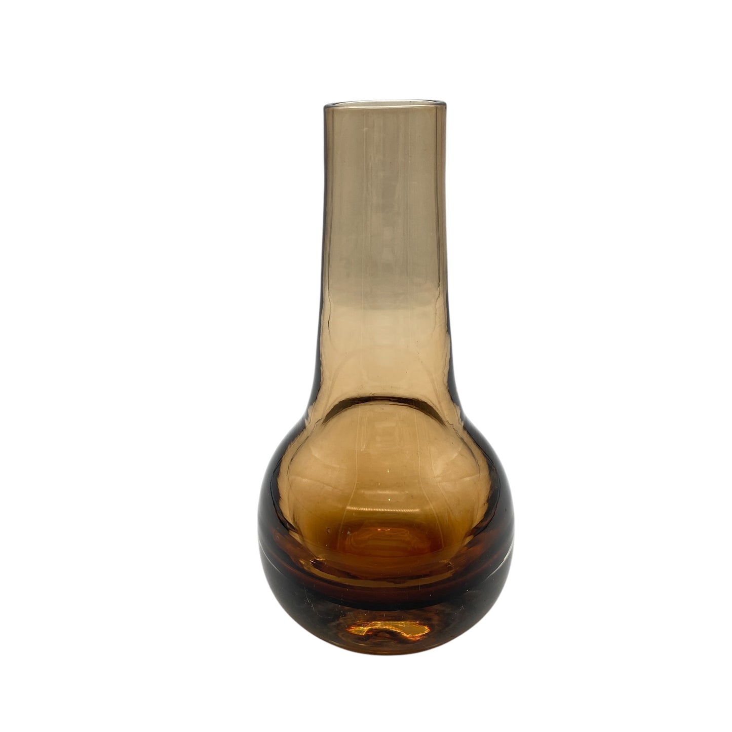 Vintage Vase braun Bernstein transparent 60er 70er Jahre Mid Century Deko