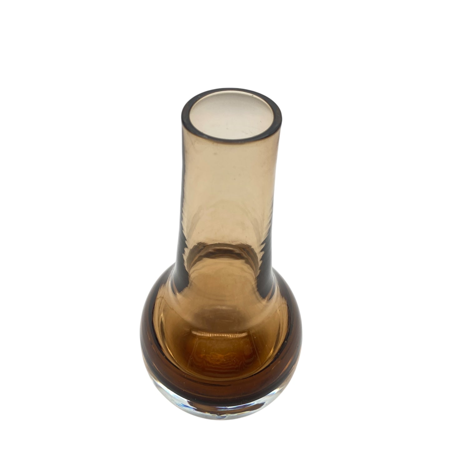 Vintage Vase braun Bernstein transparent 60er 70er Jahre Mid Century Deko