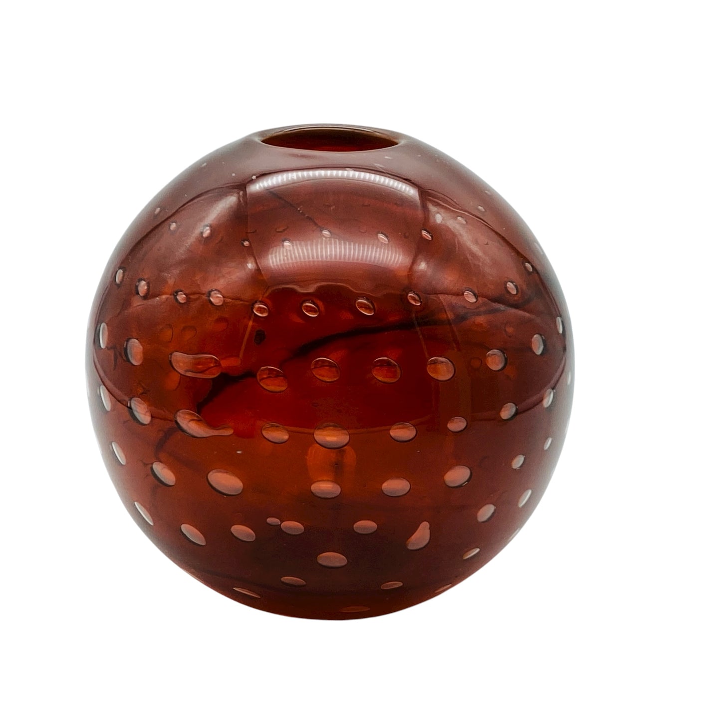 Vintage Vase braun Luftblasen Kugelvase 60er 70er Jahre Dekoration Lufteinschlüsse