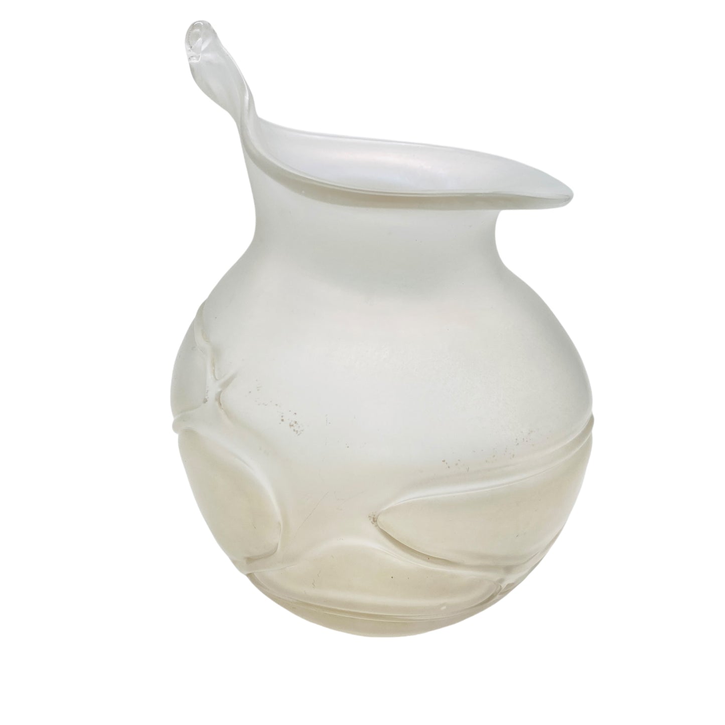 Vintage Vase creme beige irisierend Glas 70er 80er organisches Dekor