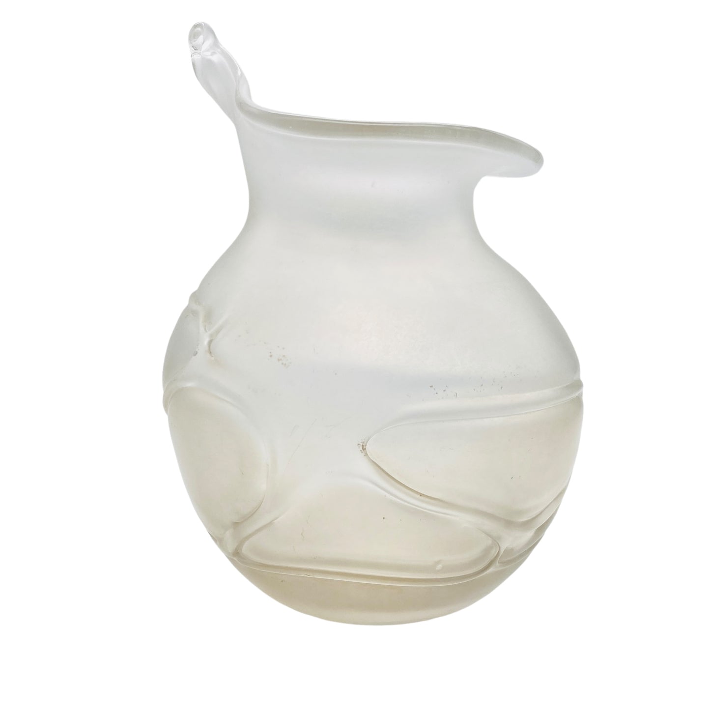 Vintage Vase creme beige irisierend Glas 70er 80er organisches Dekor