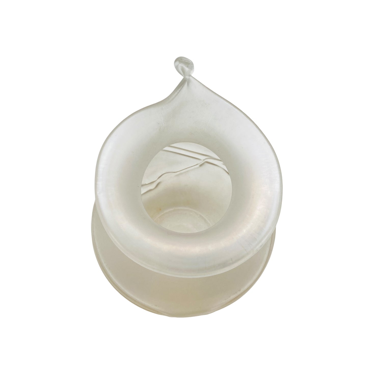 Vintage Vase creme beige irisierend Glas 70er 80er organisches Dekor