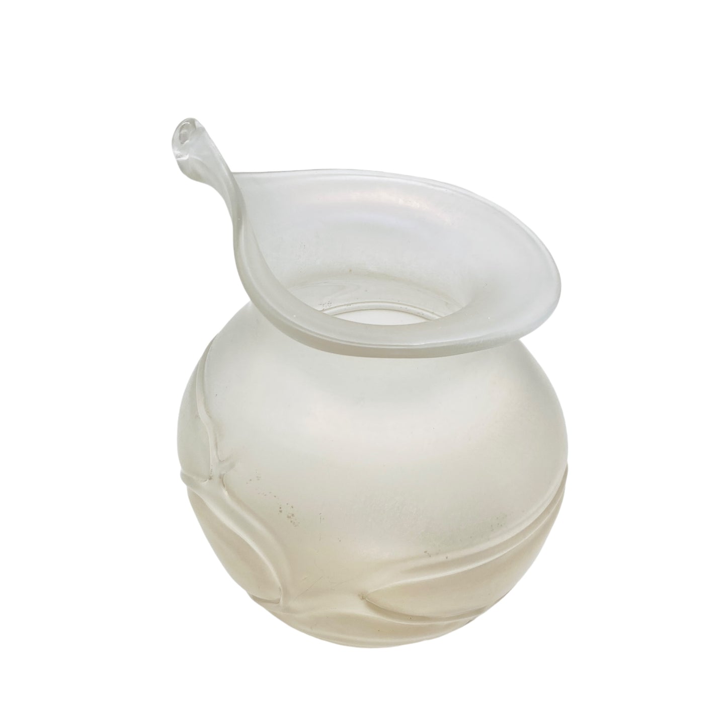 Vintage Vase creme beige irisierend Glas 70er 80er organisches Dekor