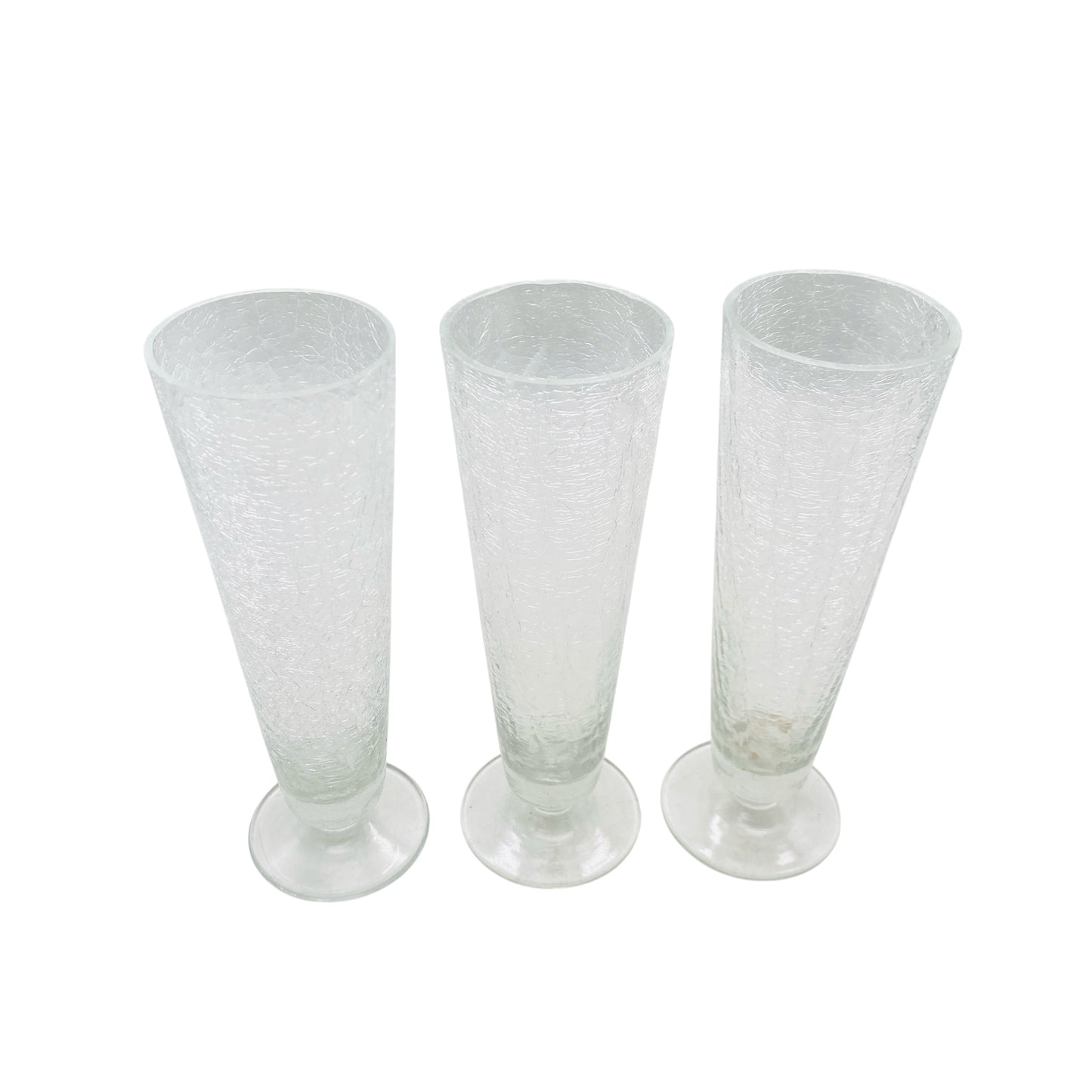 Vintage Vasen Set Craquele Glas Eisglas 60er 70er Jahare Cocktailgläser Mid Century Bar
