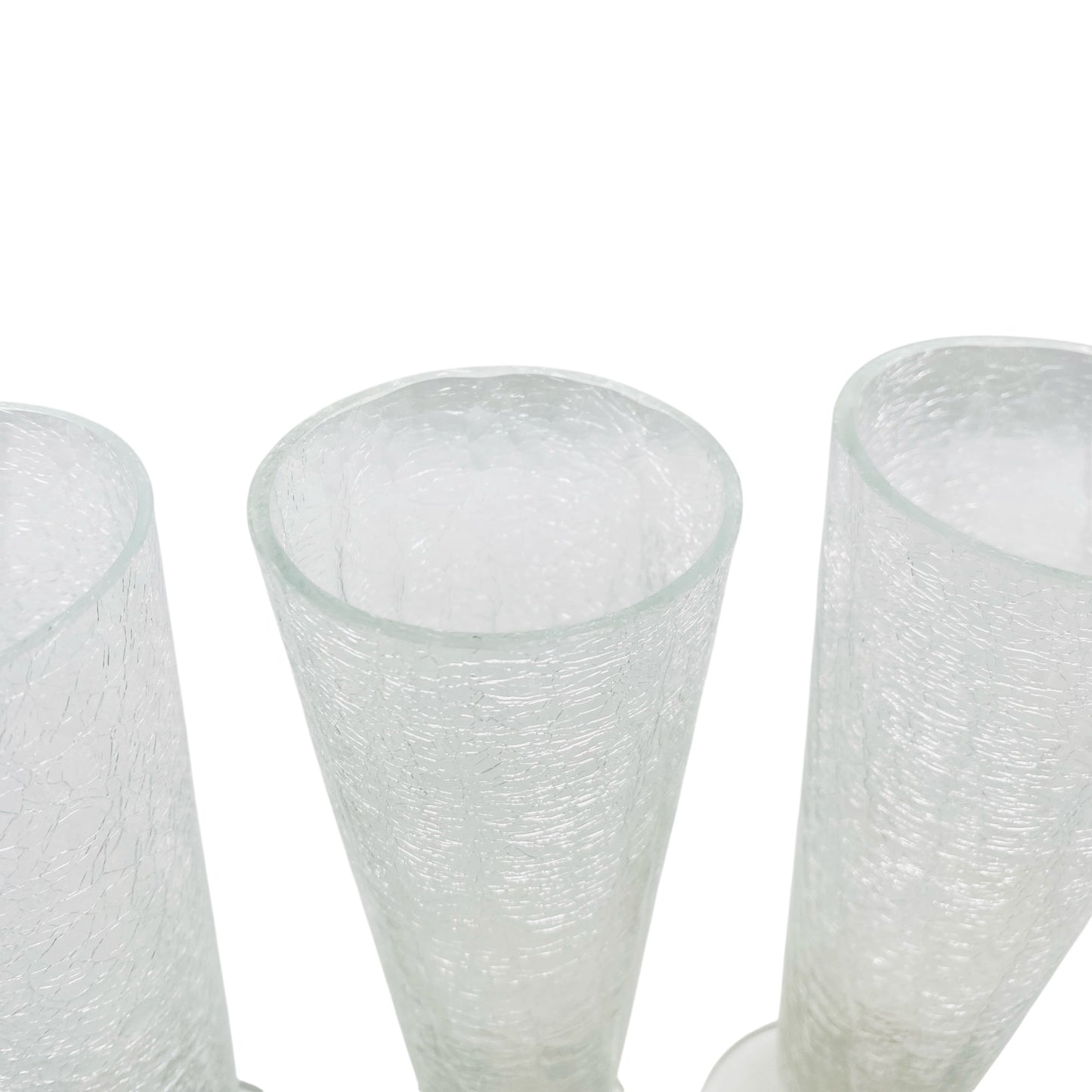 Vintage Vasen Set Craquele Glas Eisglas 60er 70er Jahare Cocktailgläser Mid Century Bar