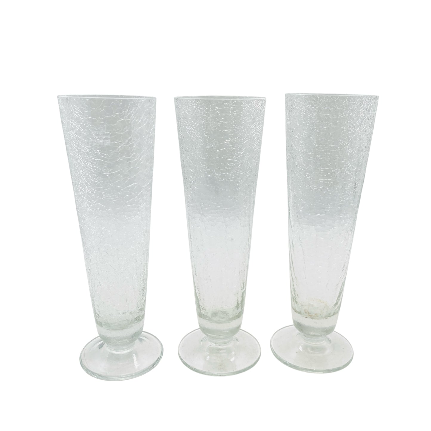 Vintage Vasen Set Craquele Glas Eisglas 60er 70er Jahare Cocktailgläser Mid Century Bar