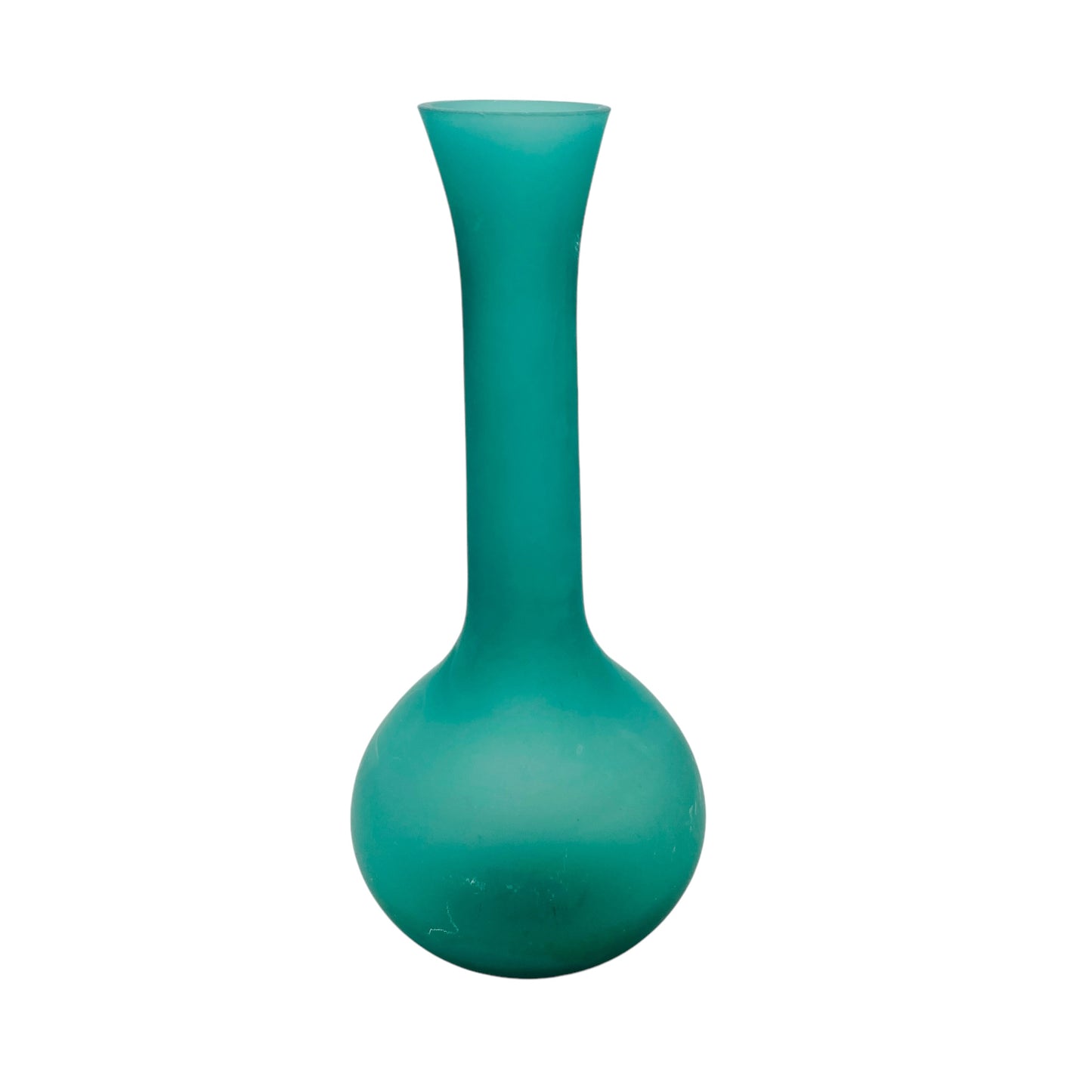 Vintage Vase satiniert grün 60er 70er Jahre Glasvase Deko