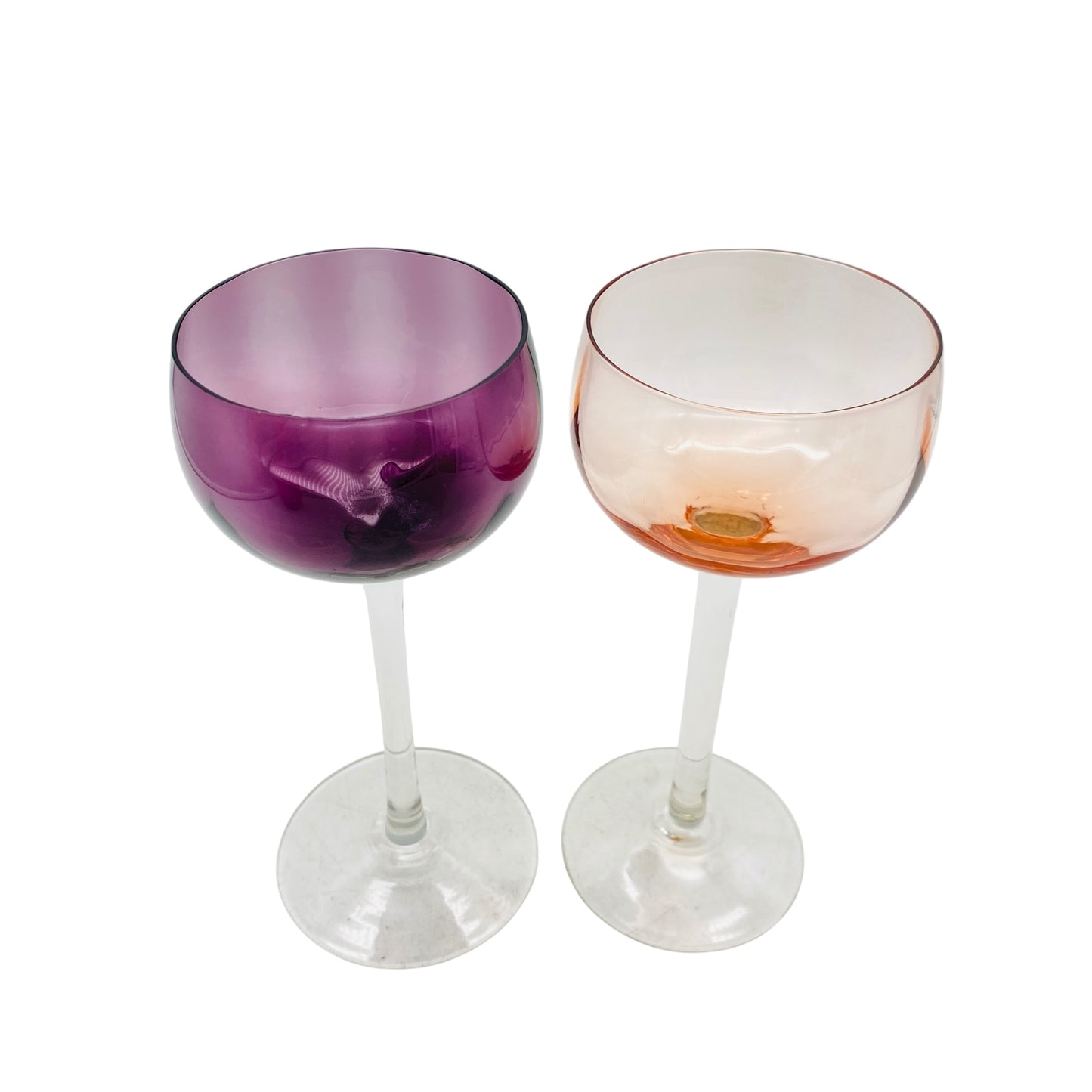 Vintage Weingläser rosé lila 50er 60er Jahre Gläser Glas Mid Century