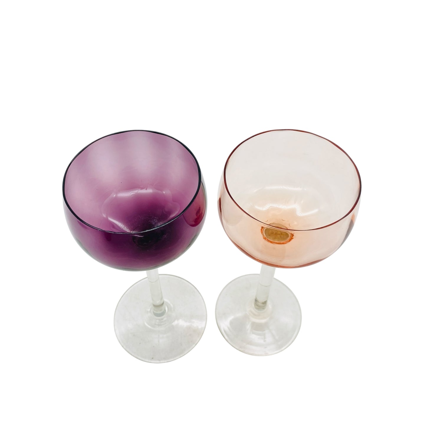 Vintage Weingläser rosé lila 50er 60er Jahre Gläser Glas Mid Century