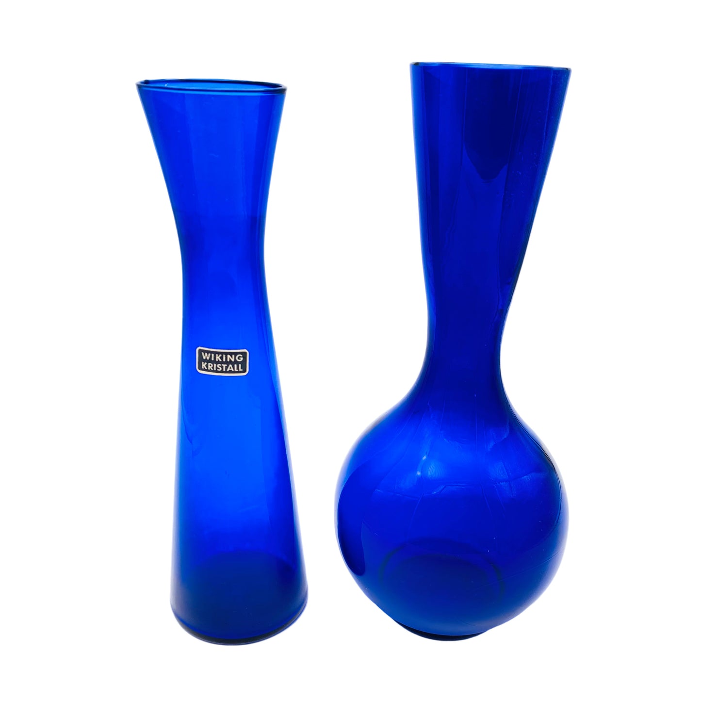 WIKING Kristall Vase blau Konvolut Glas 50er 60er Jahre Mid Century