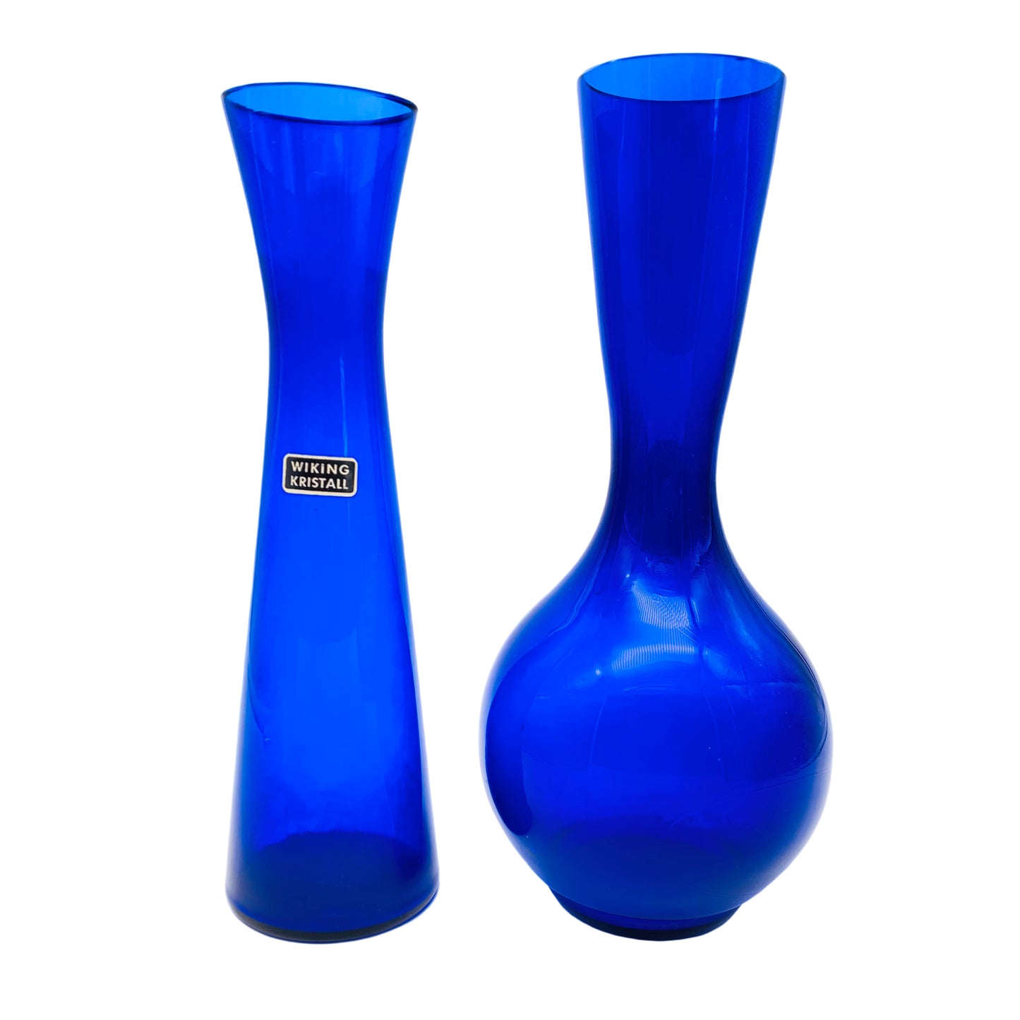 WIKING Kristall Vase blau Konvolut Glas 50er 60er Jahre Mid Century