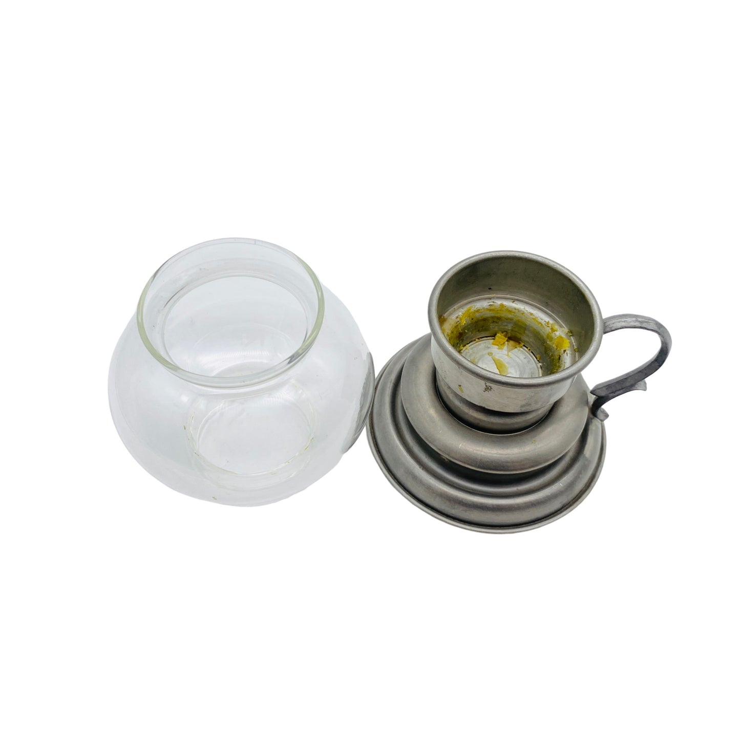 WWM Windlicht Zinn Reinzinn 92% transparent 60er 70er Glas