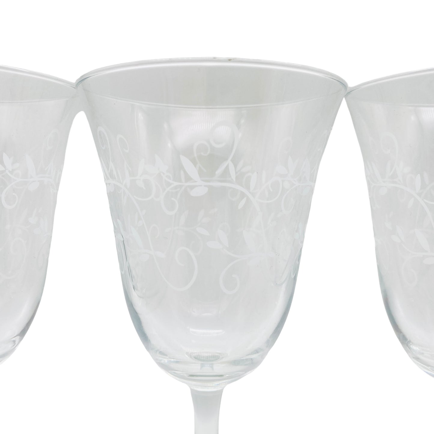 Weingläser 5er Set mit Ranken Dekor Gläser Ätzdekor Glas