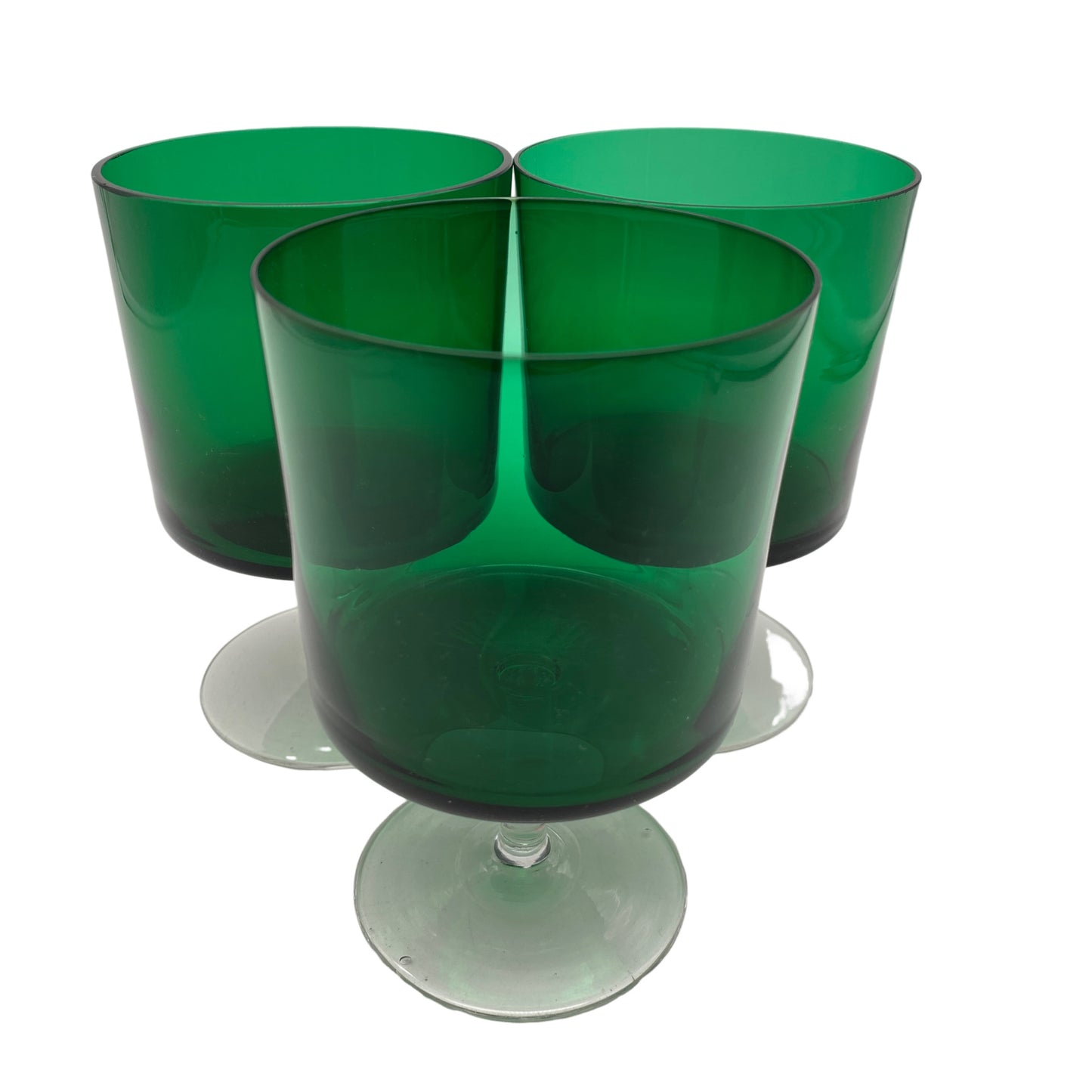 Weingläser Glas grün Mid Century 60er 70er Jahre Vintage Lounge Gläser