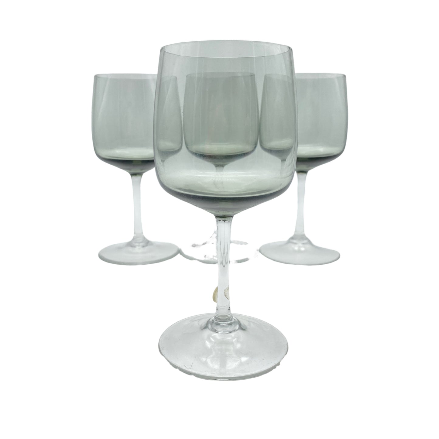 Weingläser Rauchglas 4er Set 60er 70er Mid Century Lounge Glas