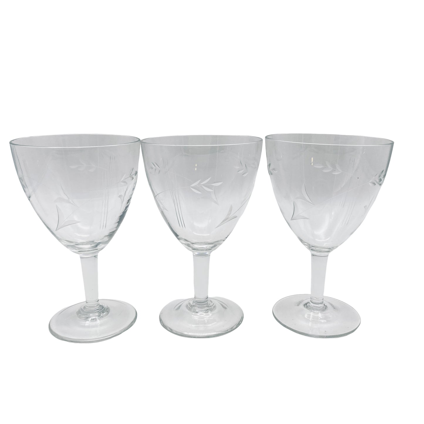 Weingläser beschliffen 60er 70er Mid Century Gläser Glas