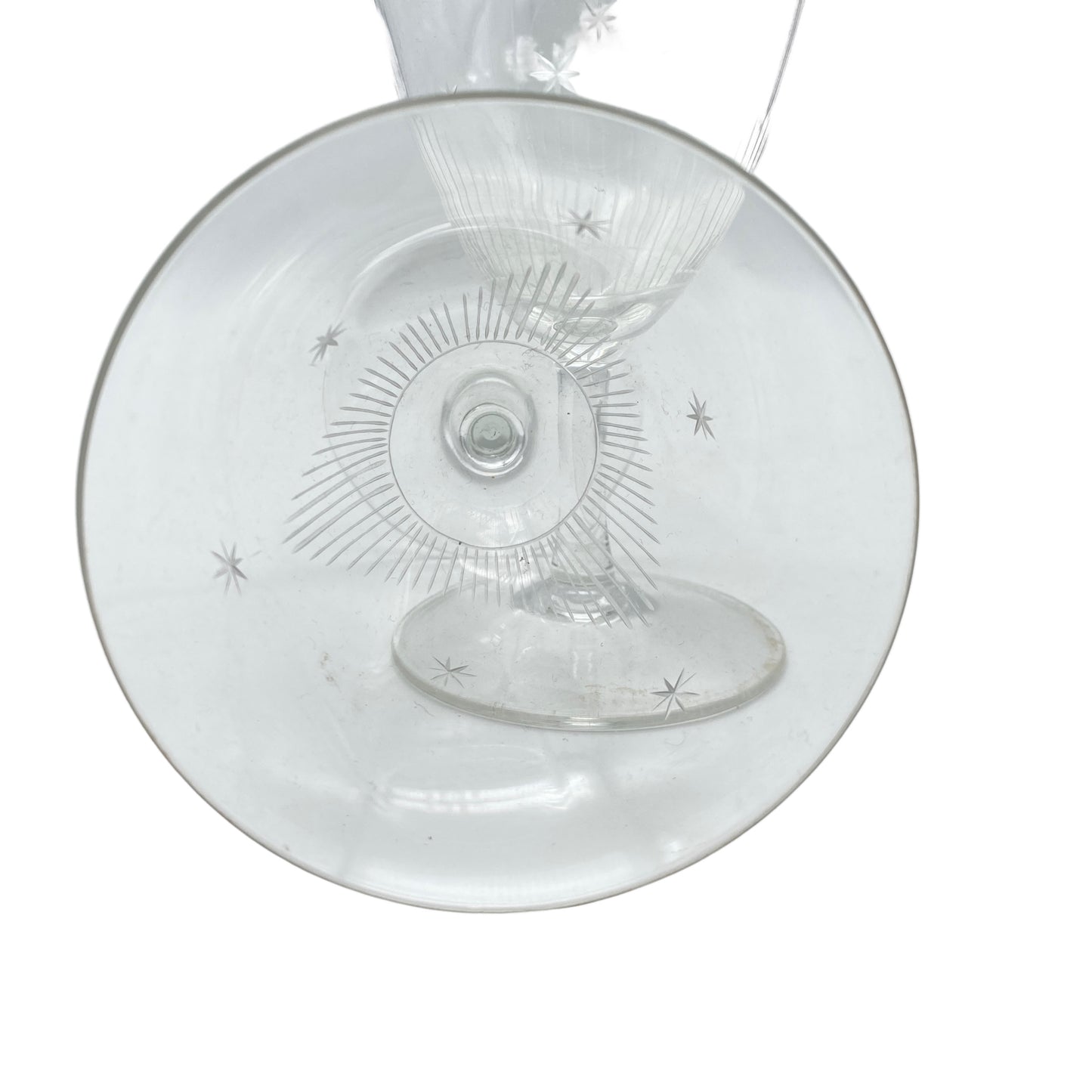 Weingläser beschliffen Mid Century Sterne Glas 50er 60er Jahre