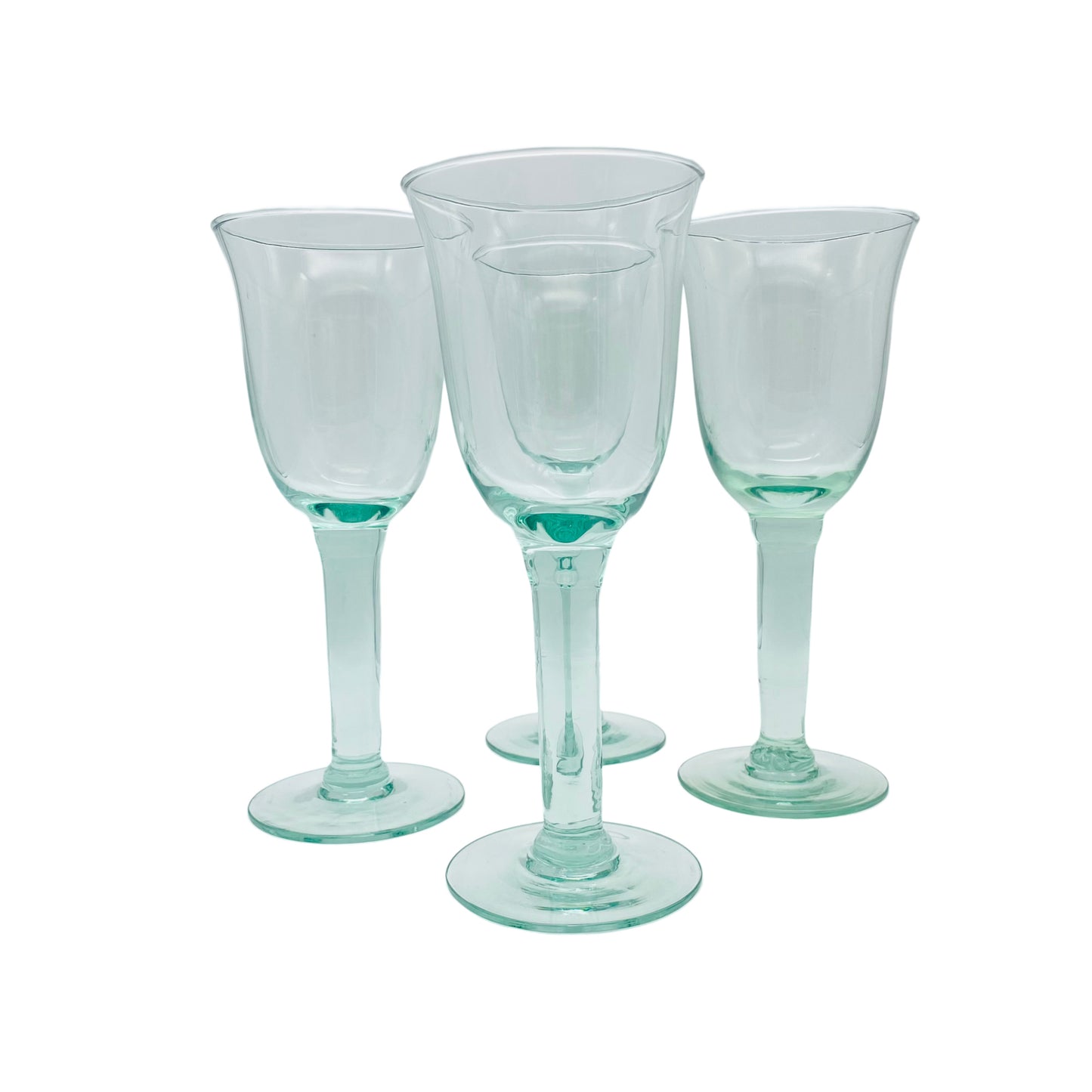 Weingläser grünlich Gläser Glas grün 4er Set Vintage